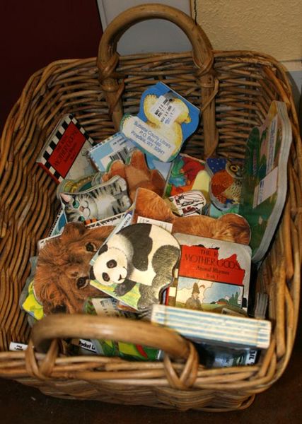 Board Book Basket. Photo by Pam McCulloch, Pinedale Online.