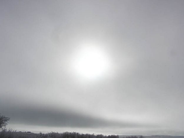 Sun behind the fog. Photo by Dawn Ballou, Pinedale Online.