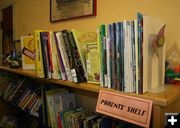 Parents' Shelf. Photo by Pam McCulloch, Pinedale Online.