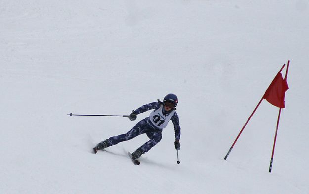 Morgan Holz racing. Photo by Pam McCulloch, Pinedale Online.