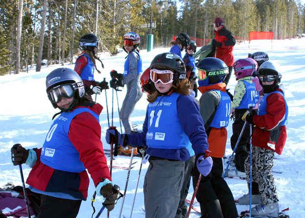 Racers Line Up at the Start. Photo by Pam McCulloch, Pinedale Online.