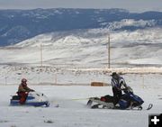 706 gets a tow. Photo by Clint Gilchrist, Pinedale Online.