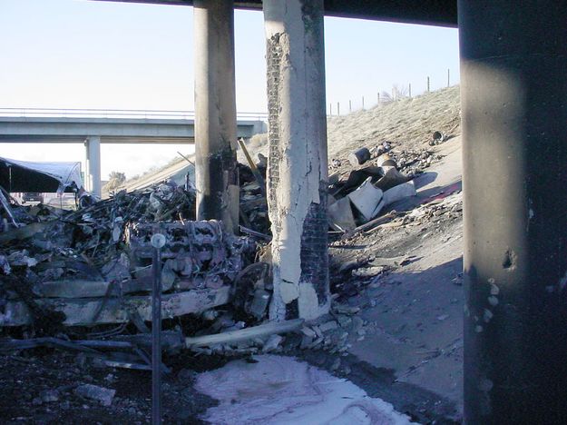 Crash Site on I-80. Photo by WYDOT.
