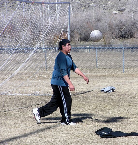 After a goal. Photo by Dawn Ballou, Pinedale Online.