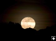 Moon Rise over Mt Bonneville. Photo by Dave Bell.