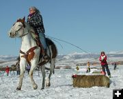 Julie Ski Joring. Photo by Clint Gilchrist, Pinedale Online.