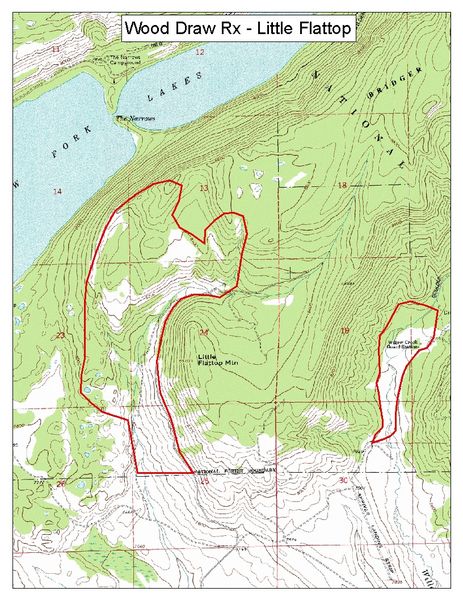 Wood Draw Burn Map. Photo by Bridger-Teton National Forest.