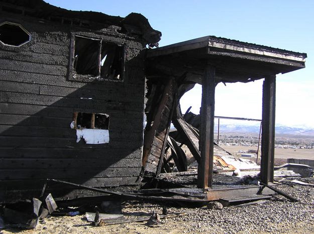 Fire damage. Photo by Dawn Ballou, Pinedale Online.