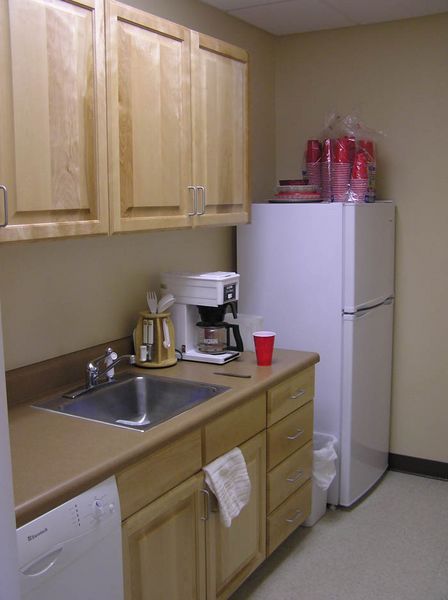 Office kitchen. Photo by Dawn Ballou, Pinedale Online.