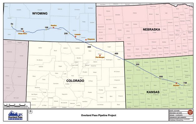 Overland Pipeline Map. Photo by Natural Resources Group Inc..
