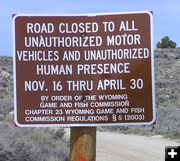 Wildlife Closure Sign. Photo by Alan Svalberg, Jason Brown.