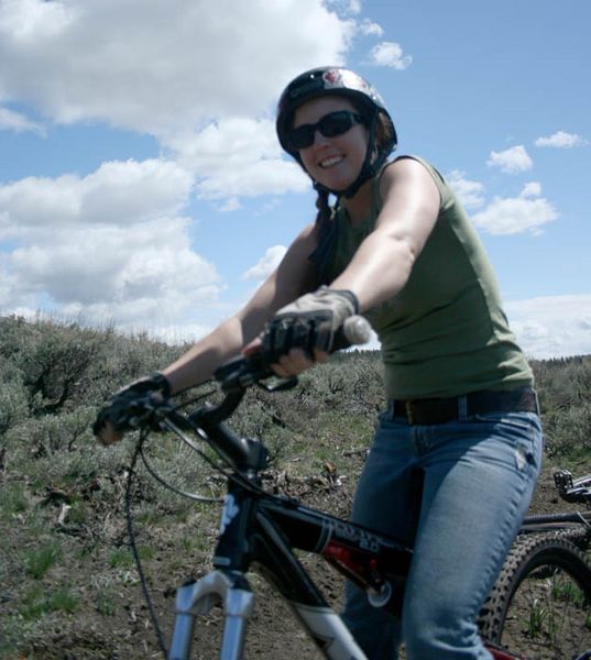 Meghan Mountain Biking. Photo by Alan Svalberg.