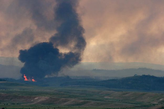 Black smoke. Photo by Dawn Ballou, Pinedale Online.