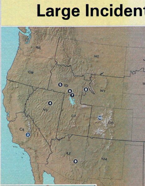 Large Incidents Map-June22. Photo by Dawn Ballou, Pinedale Online.