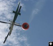 Helicopter with water. Photo by Dawn Ballou, Pinedale Online.