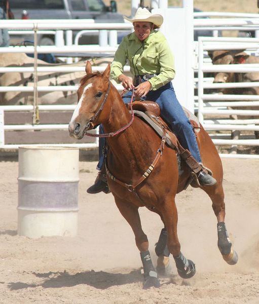 Barrel Racing. Photo by Clint Gilchrist, Pinedale Online.