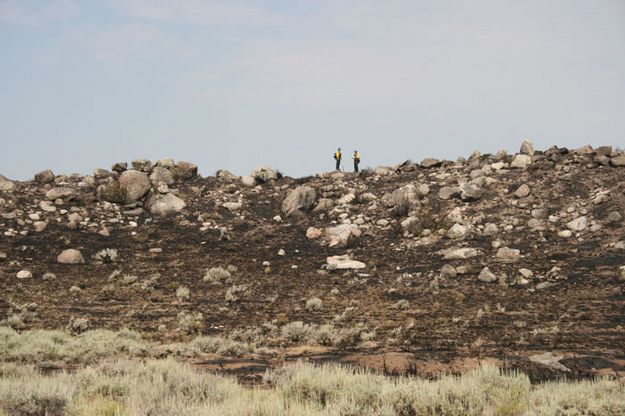 Crews checking burn areas. Photo by Dawn Ballou, Pinedale Online.