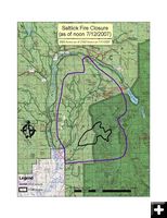 Salt Lick Fire Map. Photo by Bridger-Teton National Forest.