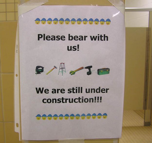 Please bear with us. Photo by Bob Rule, KPIN 101.1 FM Pinedale Radio.