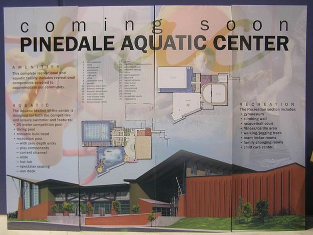 Aquatic Center Plans. Photo by Bob Rule, KPIN 101.1 FM Pinedale Radio.