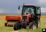 Scott Thompson - haying. Photo by Dawn Ballou, Pinedale Online.