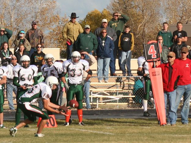 First Down. Photo by Clint Gilchrist, Pinedale Online.