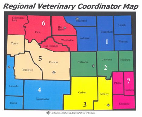 Wyoming Health Regions Map. Photo by Wyoming Department of Health.