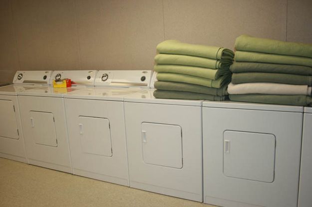 Dryers in laundry room. Photo by Dawn Ballou, Pinedale Online.