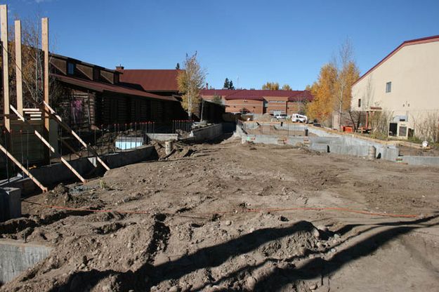 New foundation work. Photo by Dawn Ballou, Pinedale Online.