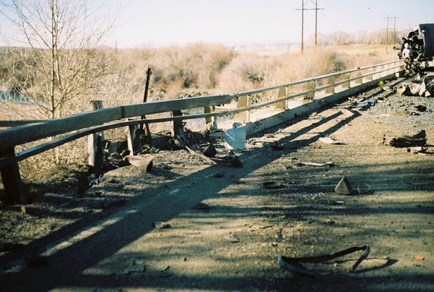 Guard rail. Photo by Wyoming Highway Patrol.