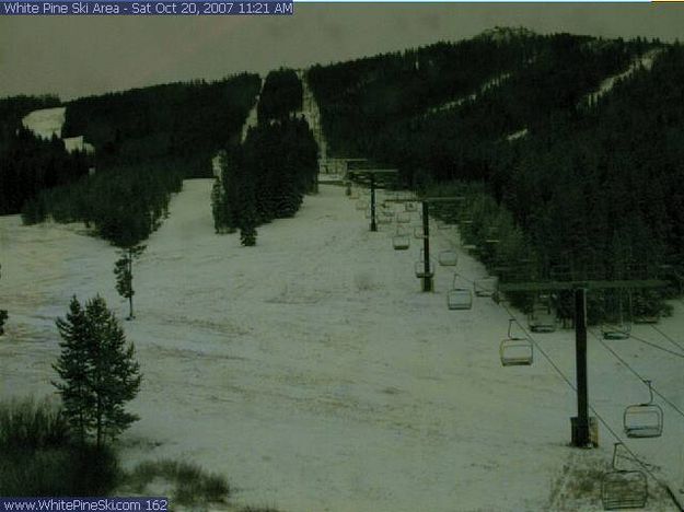 White Pine gets snow dusting. Photo by White Pine Ski Area.