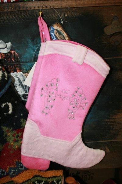 Pink Cowgirl Stocking. Photo by Dawn Ballou, Pinedale Online.