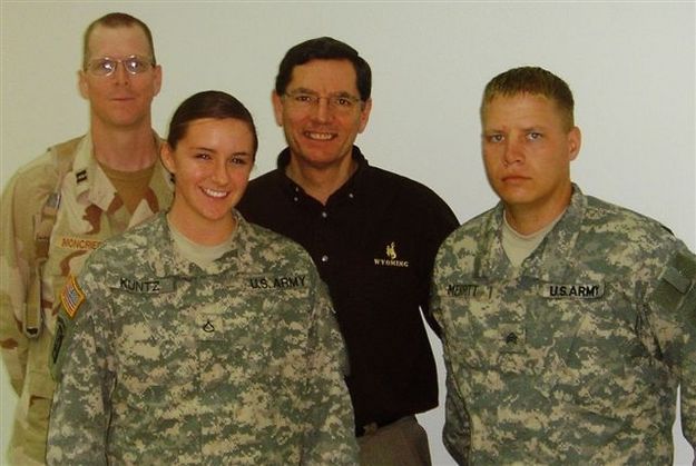 Senator Barrasso with Wyoming soldiers. Photo by Senator Barrasso's office.