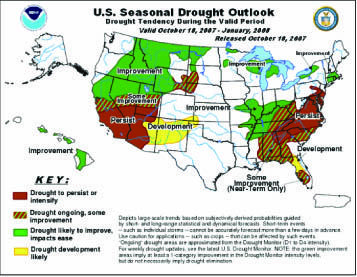2007 Drought Map. Photo by National Weather Service.
