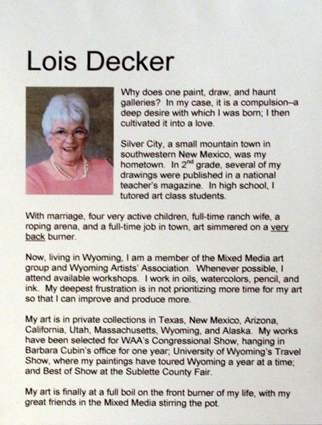 Lois Decker. Photo by Dawn Ballou, Pinedale Online.