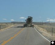 Over centerline on blind hill. Photo by Dawn Ballou, Pinedale Online.