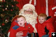 Irish and Dutch Loftiss with Santa. Photo by Dawn Ballou, Pinedale Online.