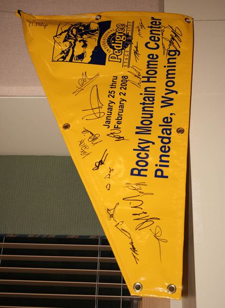 Autographed banners. Photo by Dawn Ballou, Pinedale Online.