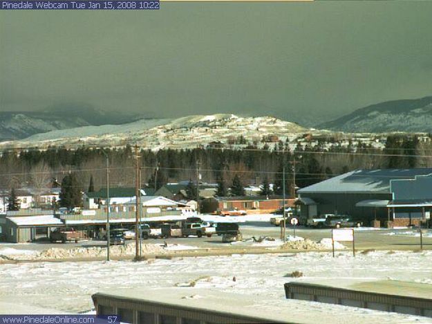 Oh, there it is!. Photo by Pinedale webcam.