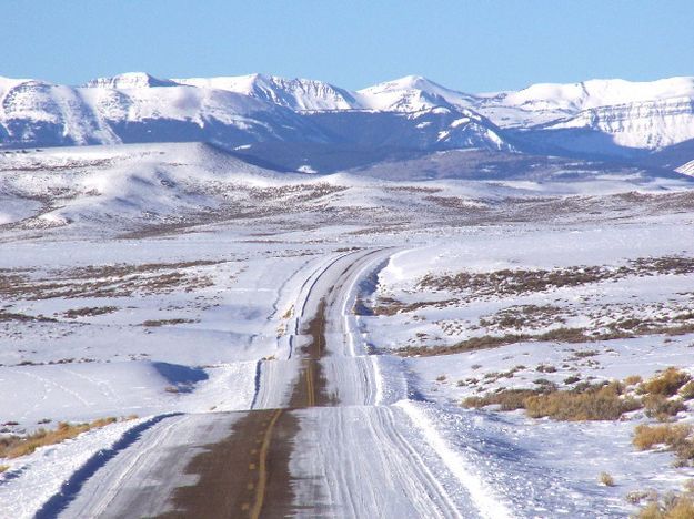 Wyoming Winter highway. Photo by Scott Almdale.
