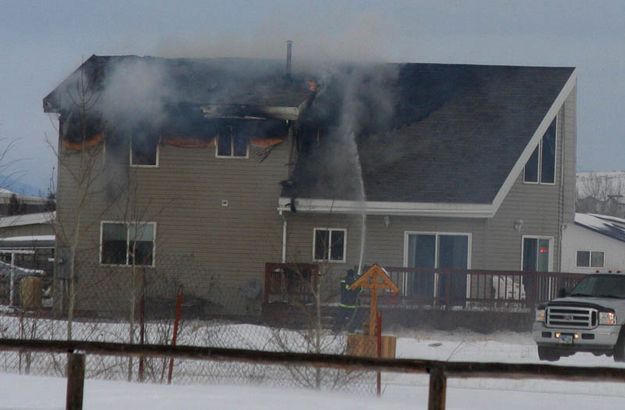 House fire. Photo by Clint Gilchrist, Pinedale Online.
