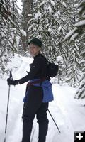 Kim Brokling Skiing. Photo by Arnold Brokling.