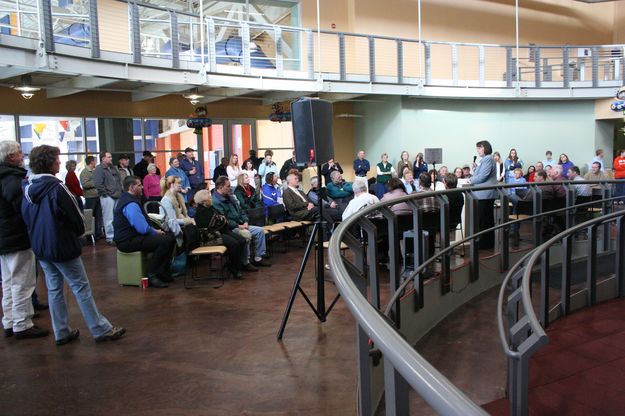 Grand Opening Crowd. Photo by Clint Gilchrist, Pinedale Online.