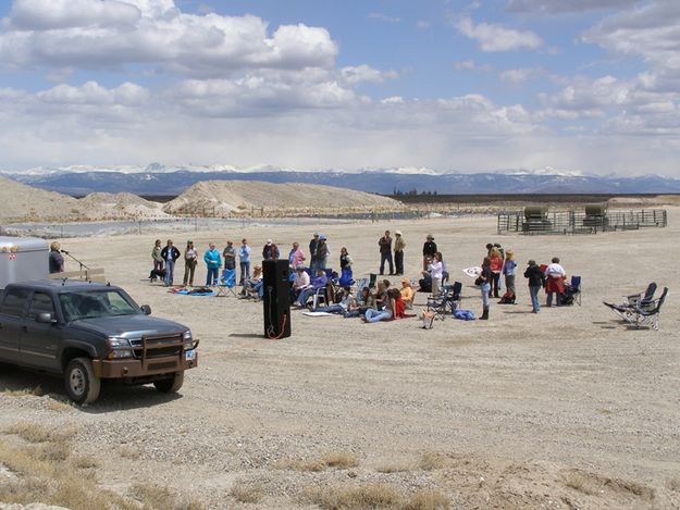 At the well pad. Photo by Sue Sommers.