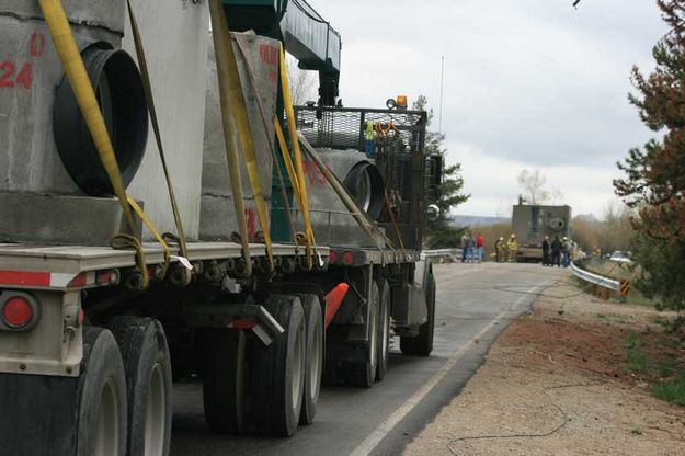 Truck traffic on road. Photo by Dawn Ballou, Pinedale Online.