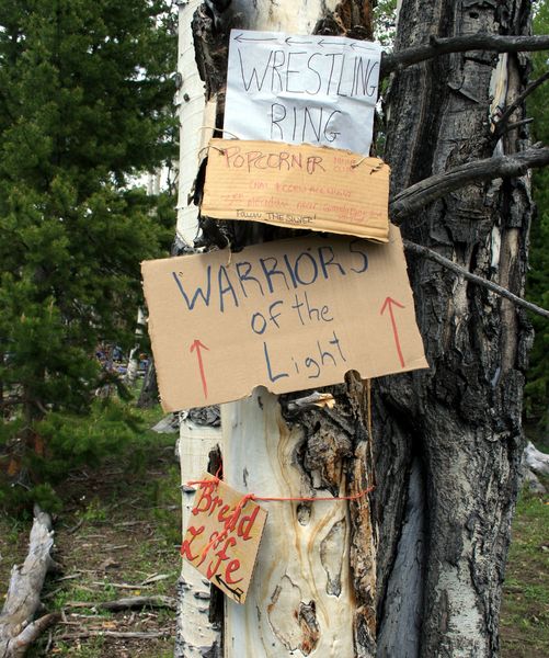 Camp Signs. Photo by Dawn Ballou, Pinedale Online.