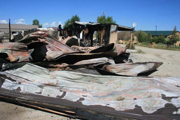 Burned walls. Photo by Dawn Ballou, Pinedale Online.