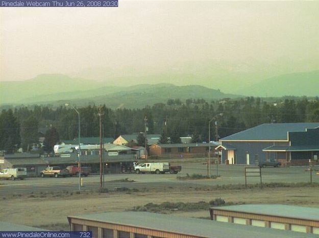Hazy Pinedale. Photo by Pinedale Webcam.