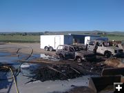 Burned vehicles. Photo by Greg Remark.
