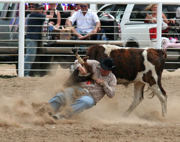 Steer Wrestling. Photo by Pinedale Online.